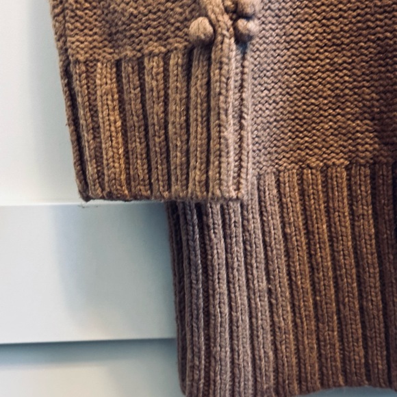 Ann Taylor LOFT Turtleneck Cable Popcorn Knit Lambswool Taupe Like-New Sz M - Picture 11 of 12